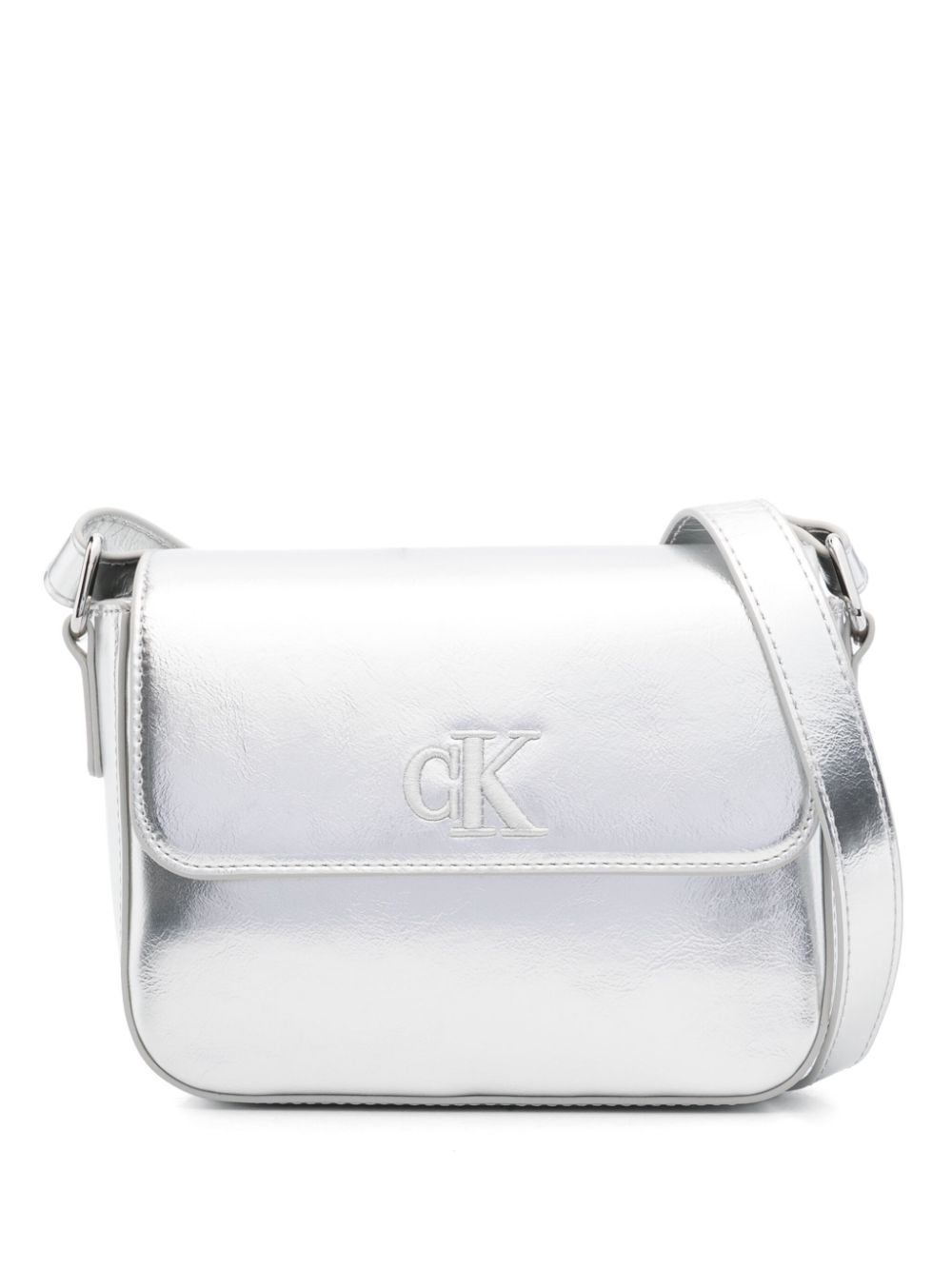 Calvin Klein Kids logo cross body bag - Silver