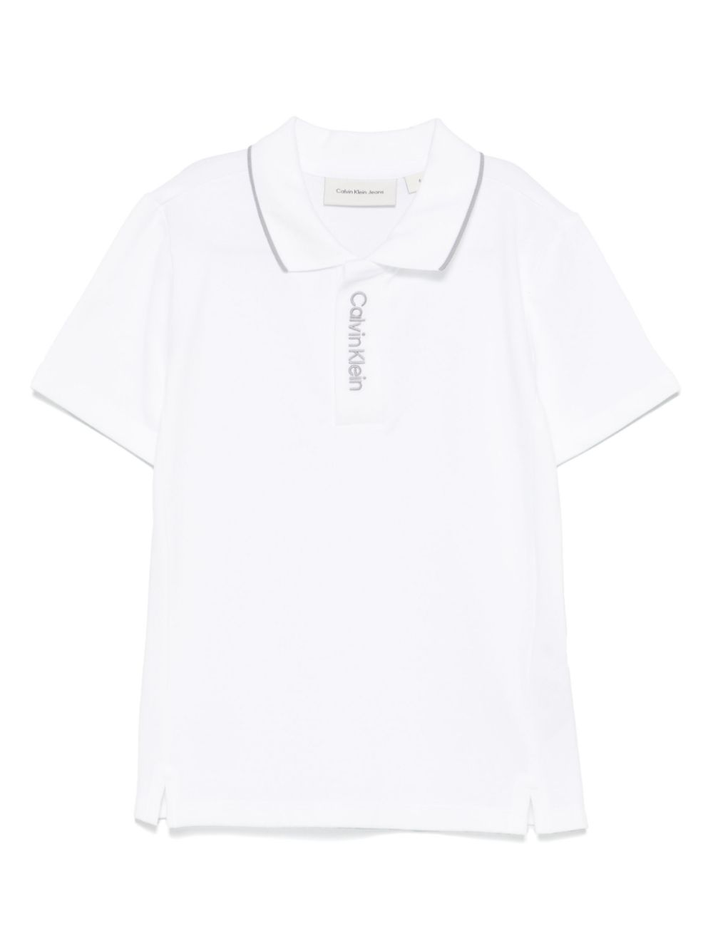 Calvin Klein Kids logo-embroidered polo shirt - White