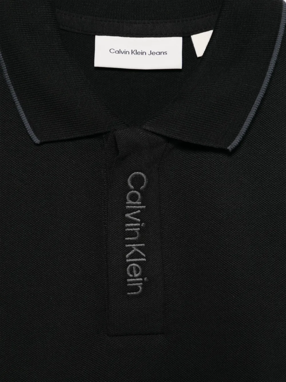 Calvin Klein Kids Poloshirt met geborduurd logo Zwart