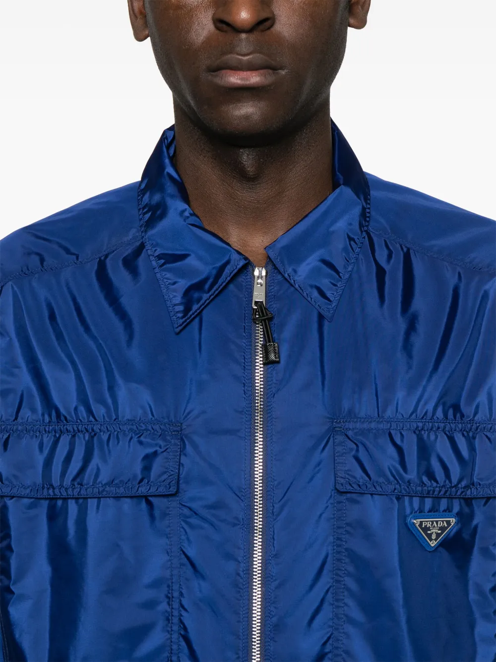 Prada Shirtjack met logo Blauw