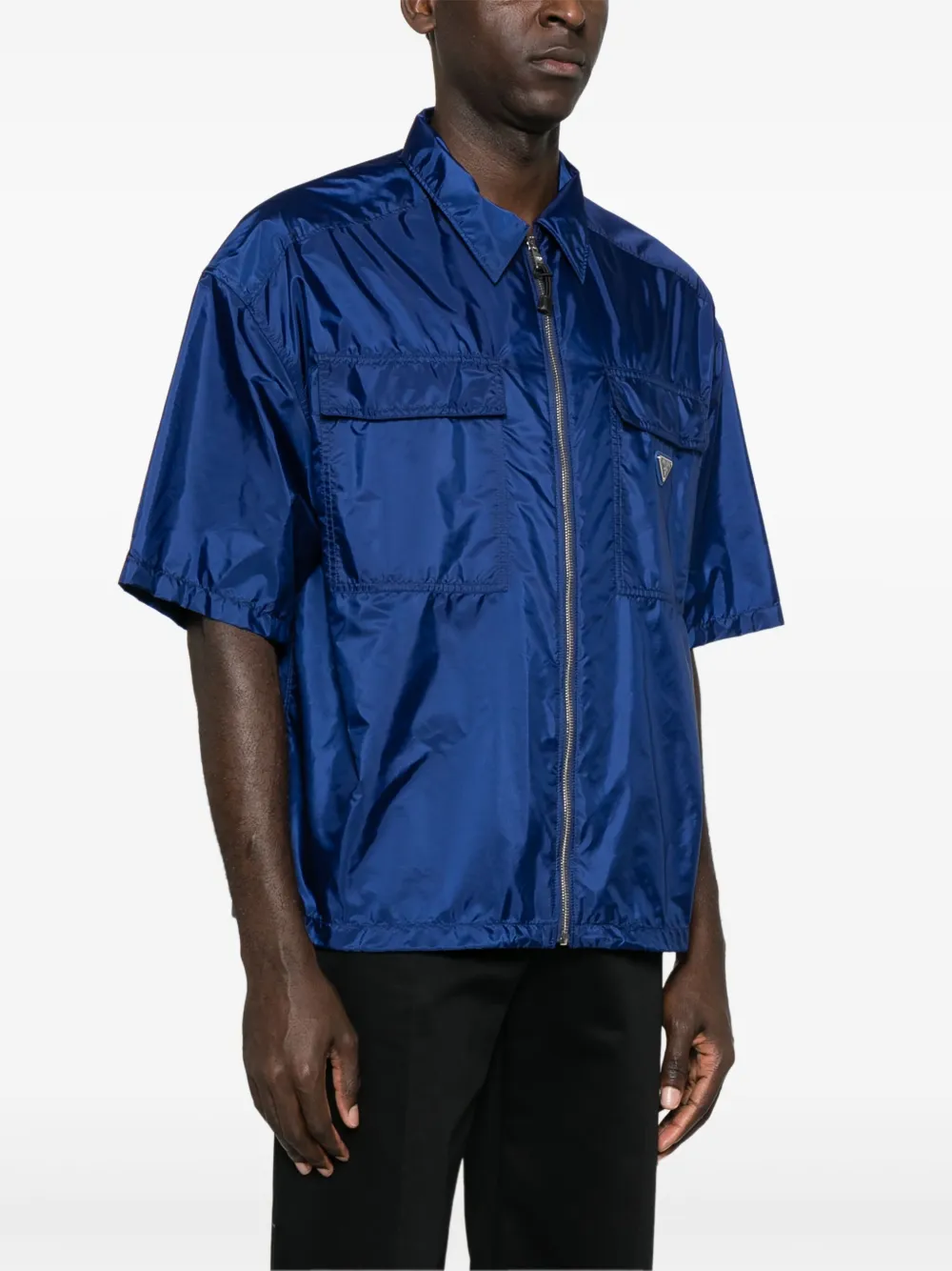 Prada Shirtjack met logo Blauw