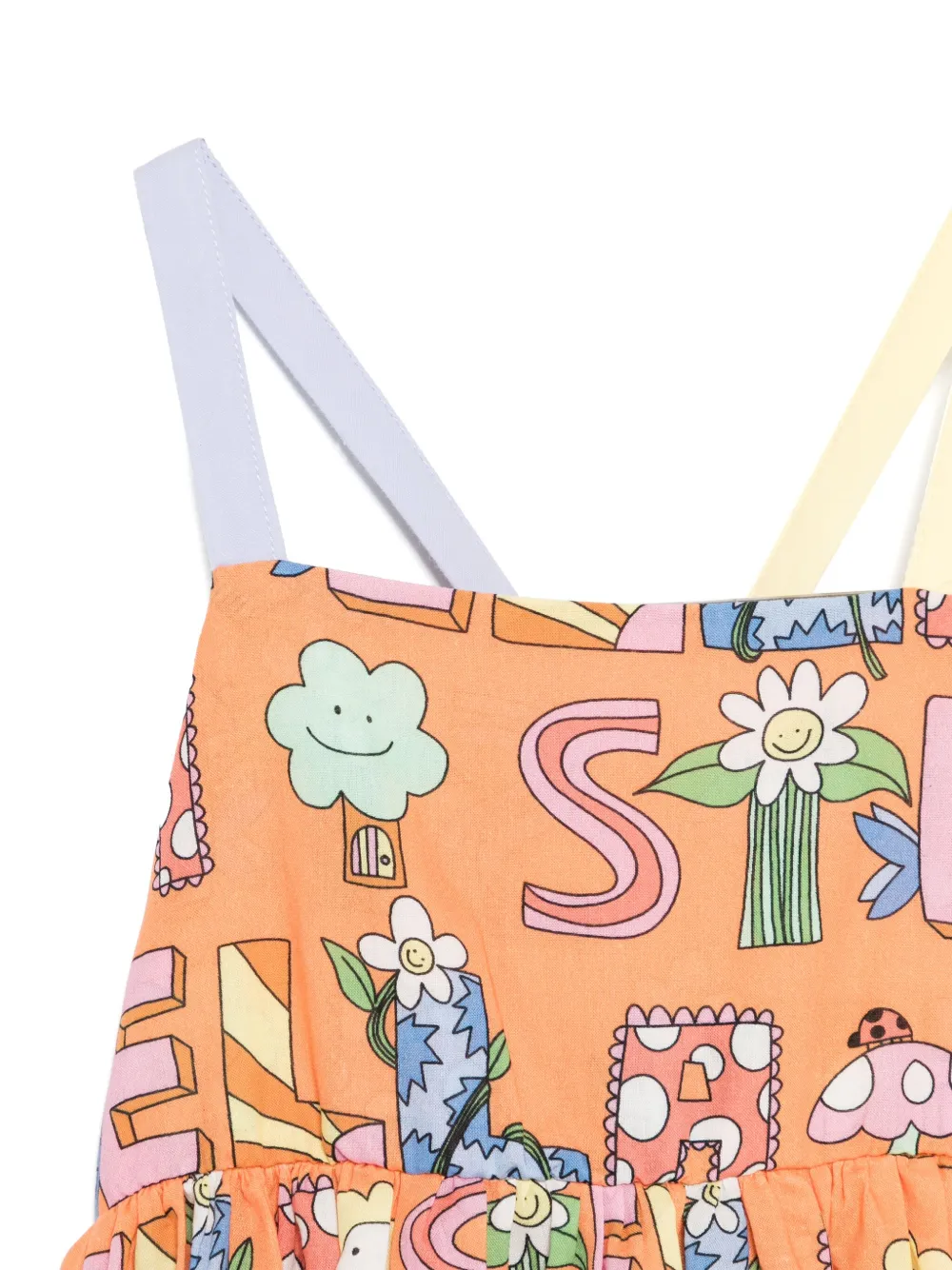 Stella McCartney Kids Jurk met logoprint Oranje
