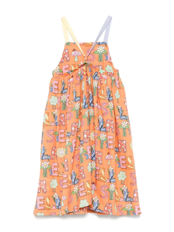 Stella McCartney Kids logo-print Dress | Orange | FARFETCH RO