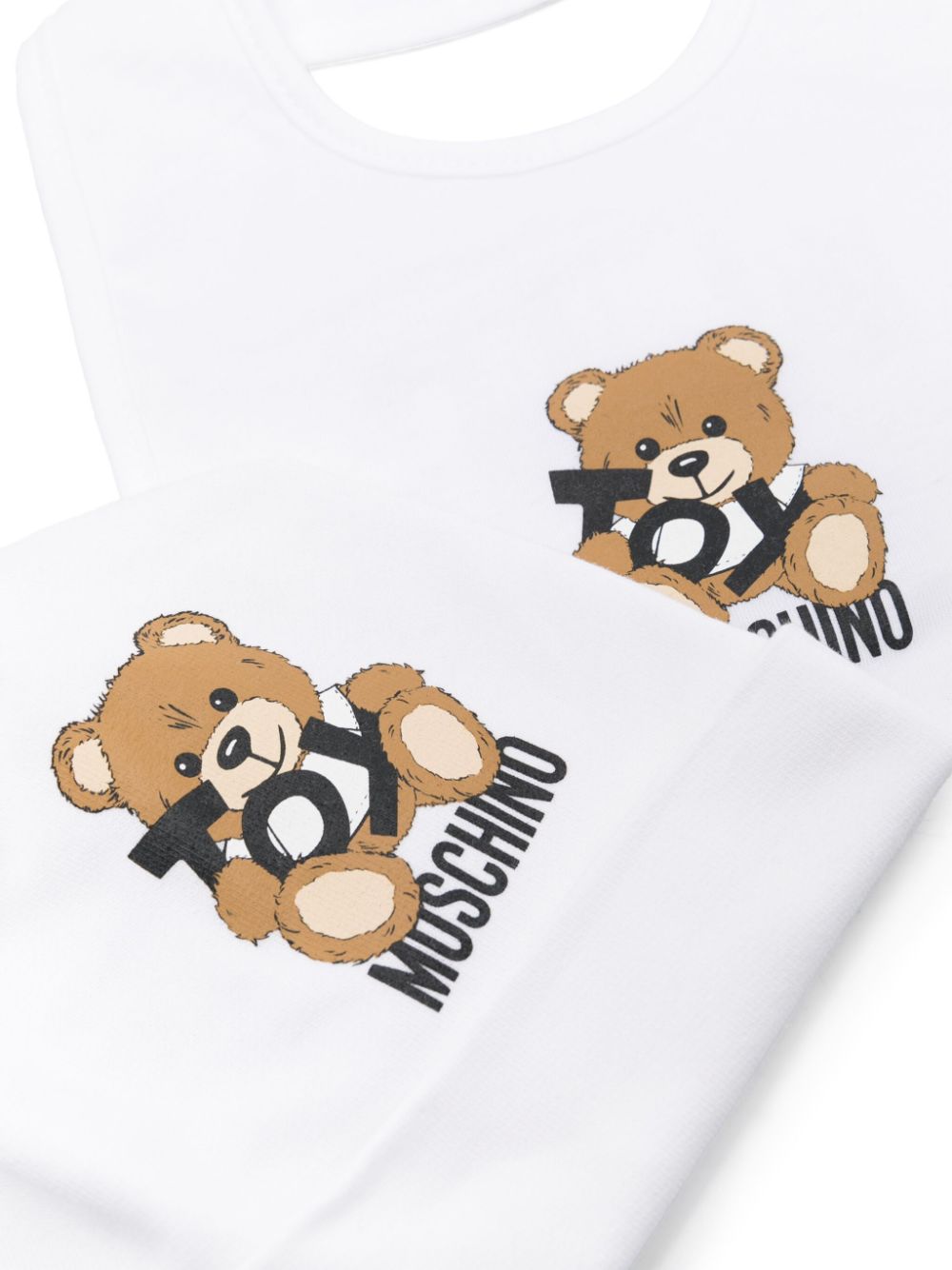 Moschino Kids Teddy Bear-print beanie - Wit