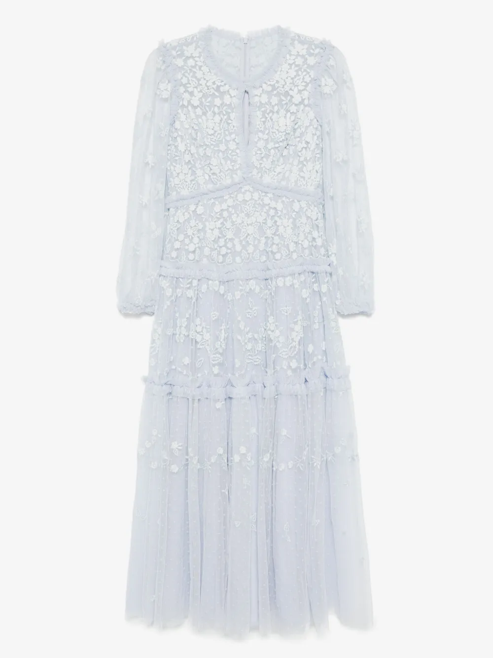 Needle & Thread lace long sleeve ankle dress | Blue | Image 1