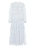 Needle & Thread lace long sleeve ankle dress - Blue