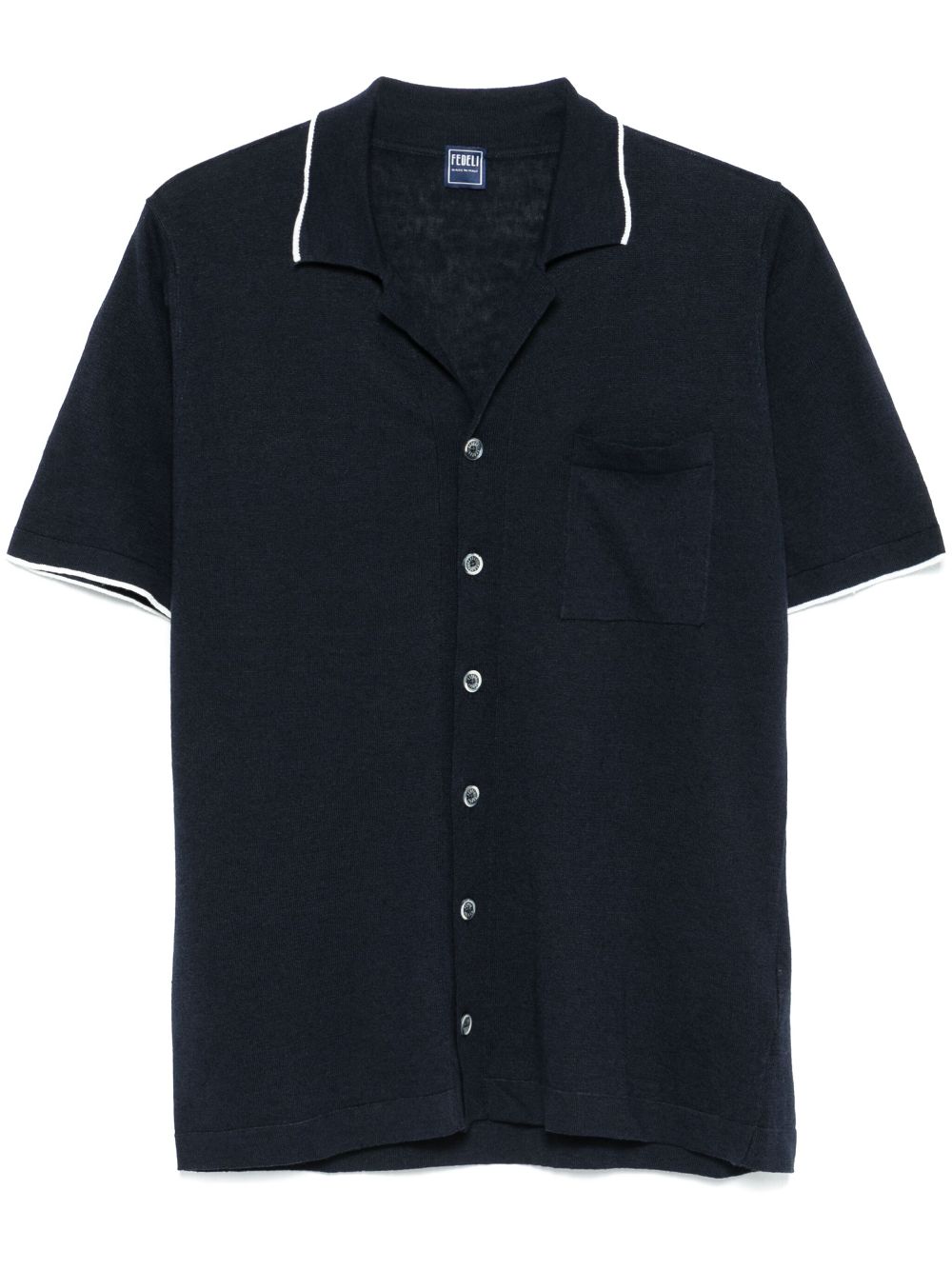 Fedeli contrasting-trim shirt - Blue