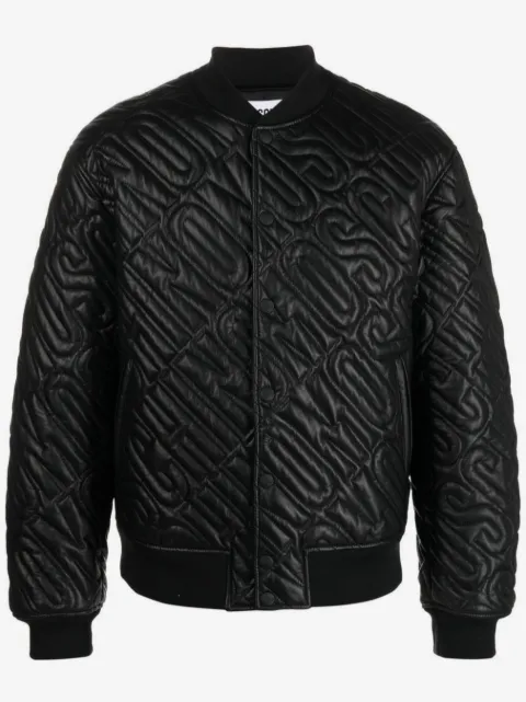 Moschino logo-embossed bomber jacket