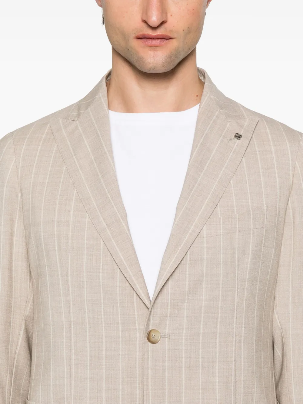 Tagliatore Pak met krijtstreep Beige