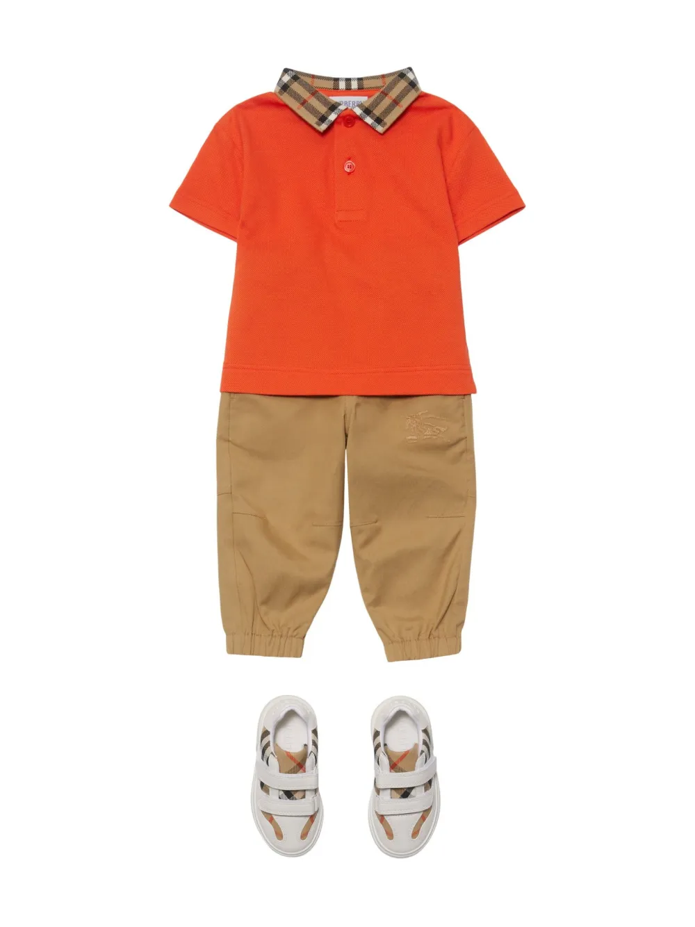 Burberry Kids Katoenen poloshirt Oranje