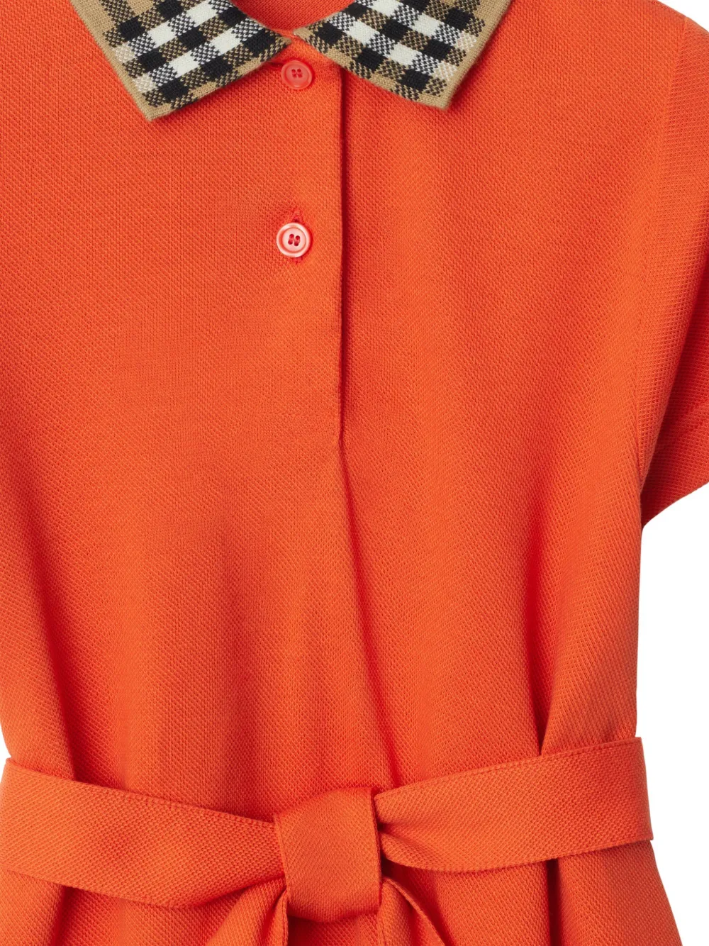 Burberry Kids Jurk met geruite kraag Oranje