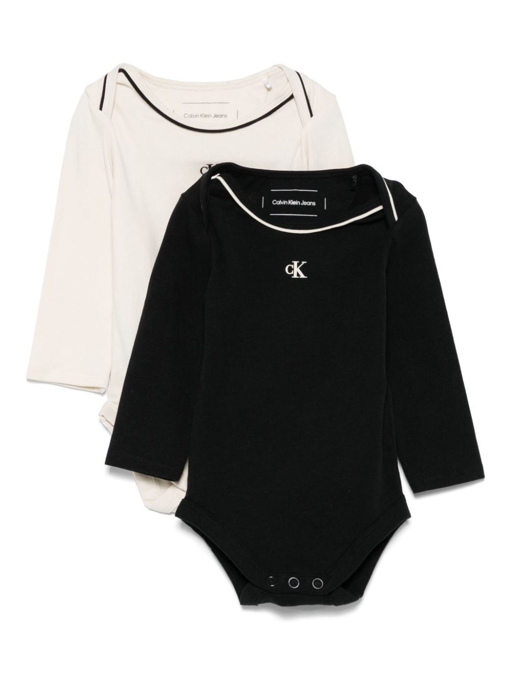 Calvin Klein Kids monogram-print bodies (pack of two) Zwart