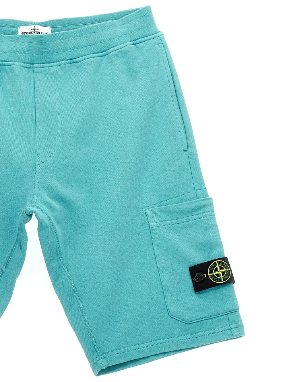 Stone Island Junior Bermuda shorts met logopatch Blauw
