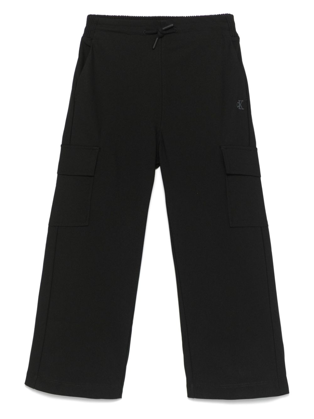 Calvin Klein Kids monogram-embroidered cargo pants - Black