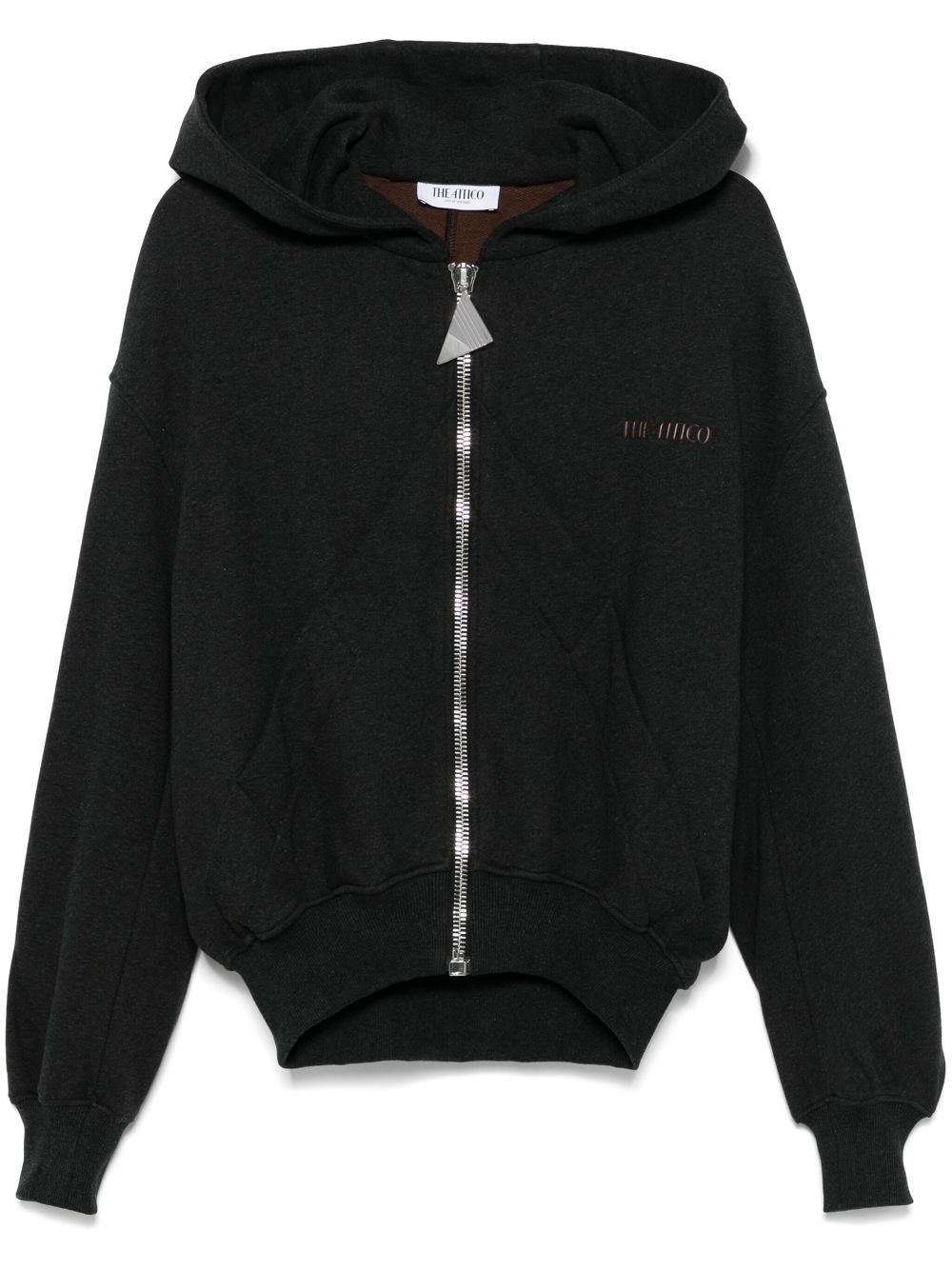 The Attico logo-appliqué hoodie - Black