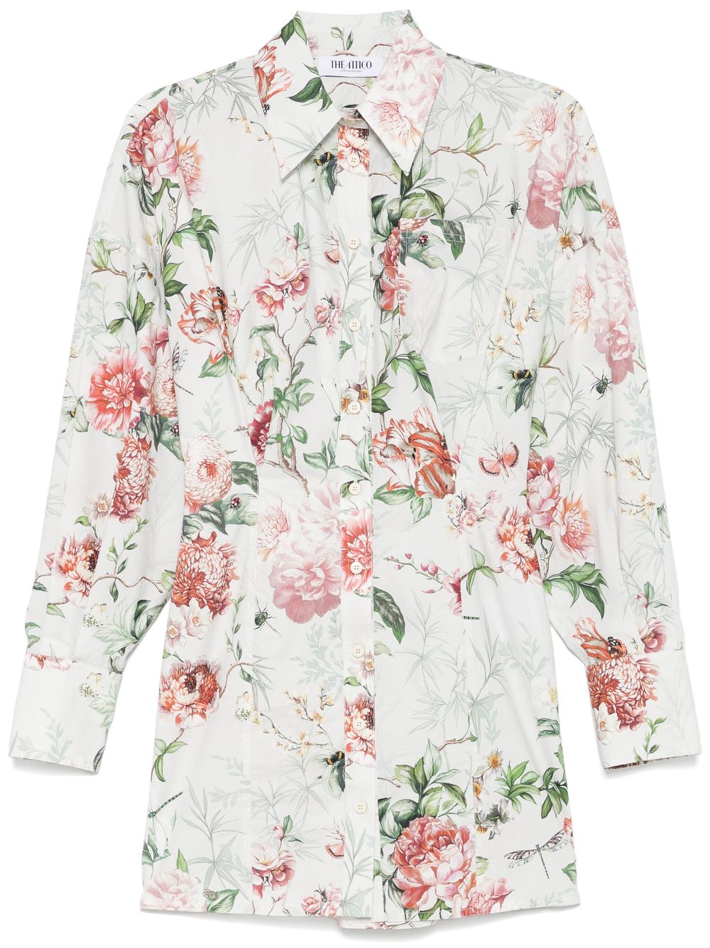 The Attico floral-print mini dress - White