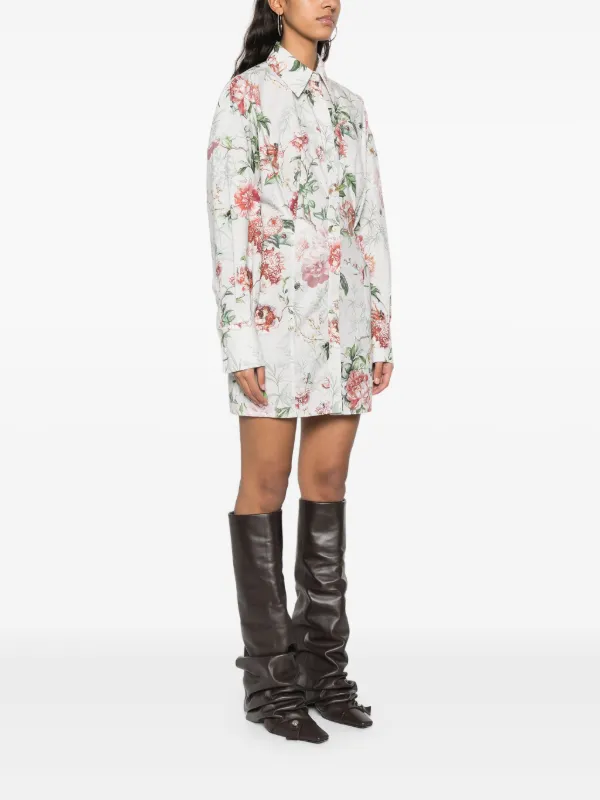 The Attico floral-print Mini Dress | White | FARFETCH ID