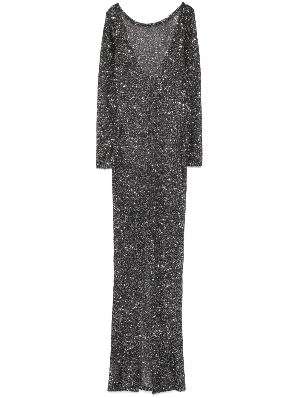 sequinned knitted maxi dress