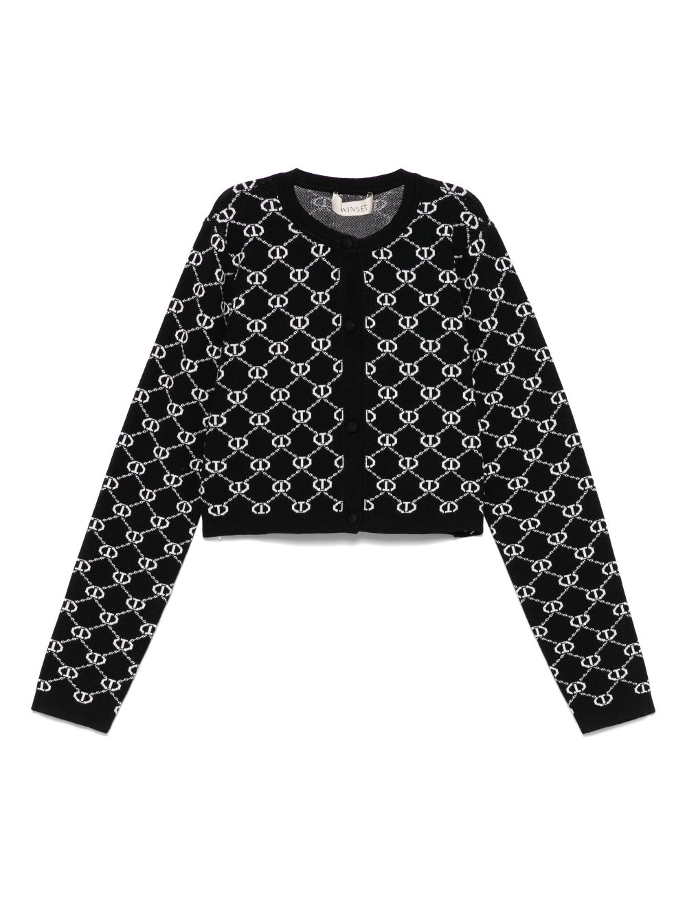 TWINSET Kids logo-intarsia cardigan - Black