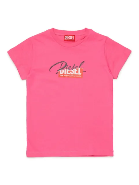 Diesel Kids distressed-logo-print cotton t-shirt 
