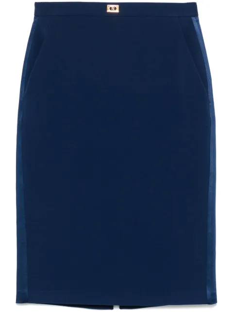 Elisabetta Franchi satin-trim crepe midi skirt