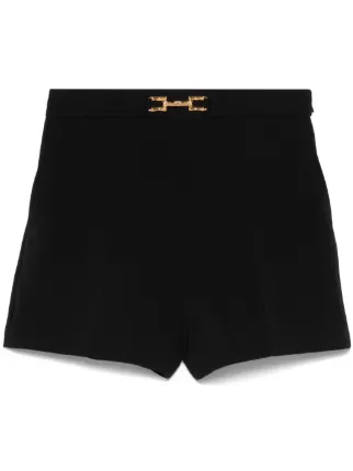 Elisabetta Franchi logo-plaque Crepe Shorts | Black