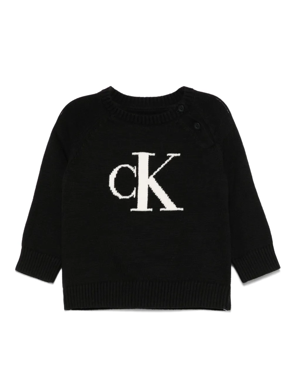 Shop Calvin Klein Monogram-jacquard Sweater In Schwarz