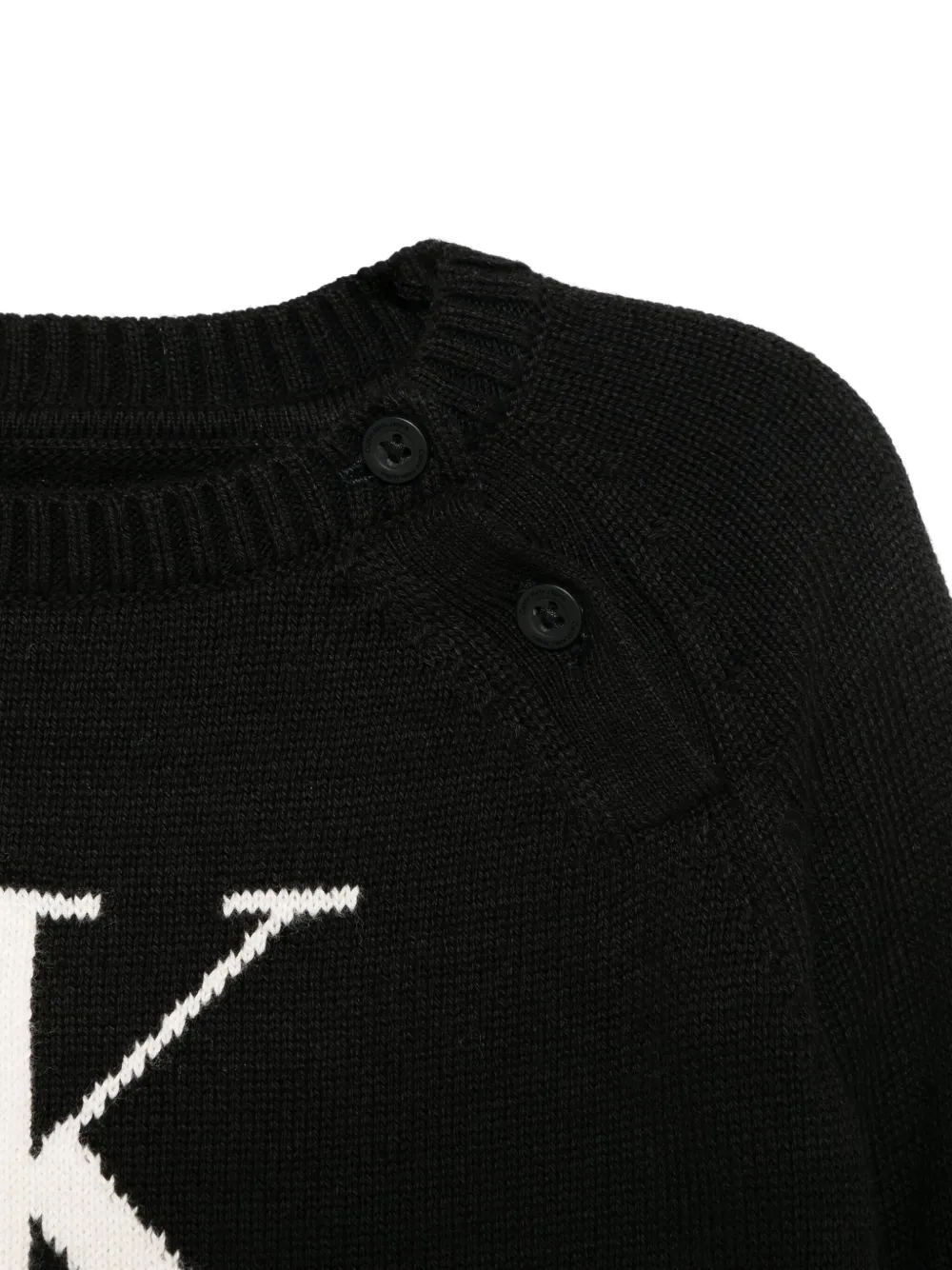 Shop Calvin Klein Monogram-jacquard Sweater In Schwarz