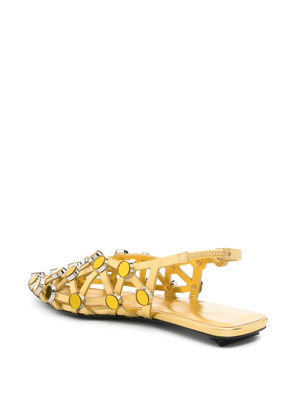 The Attico Grid ballerina's Goud