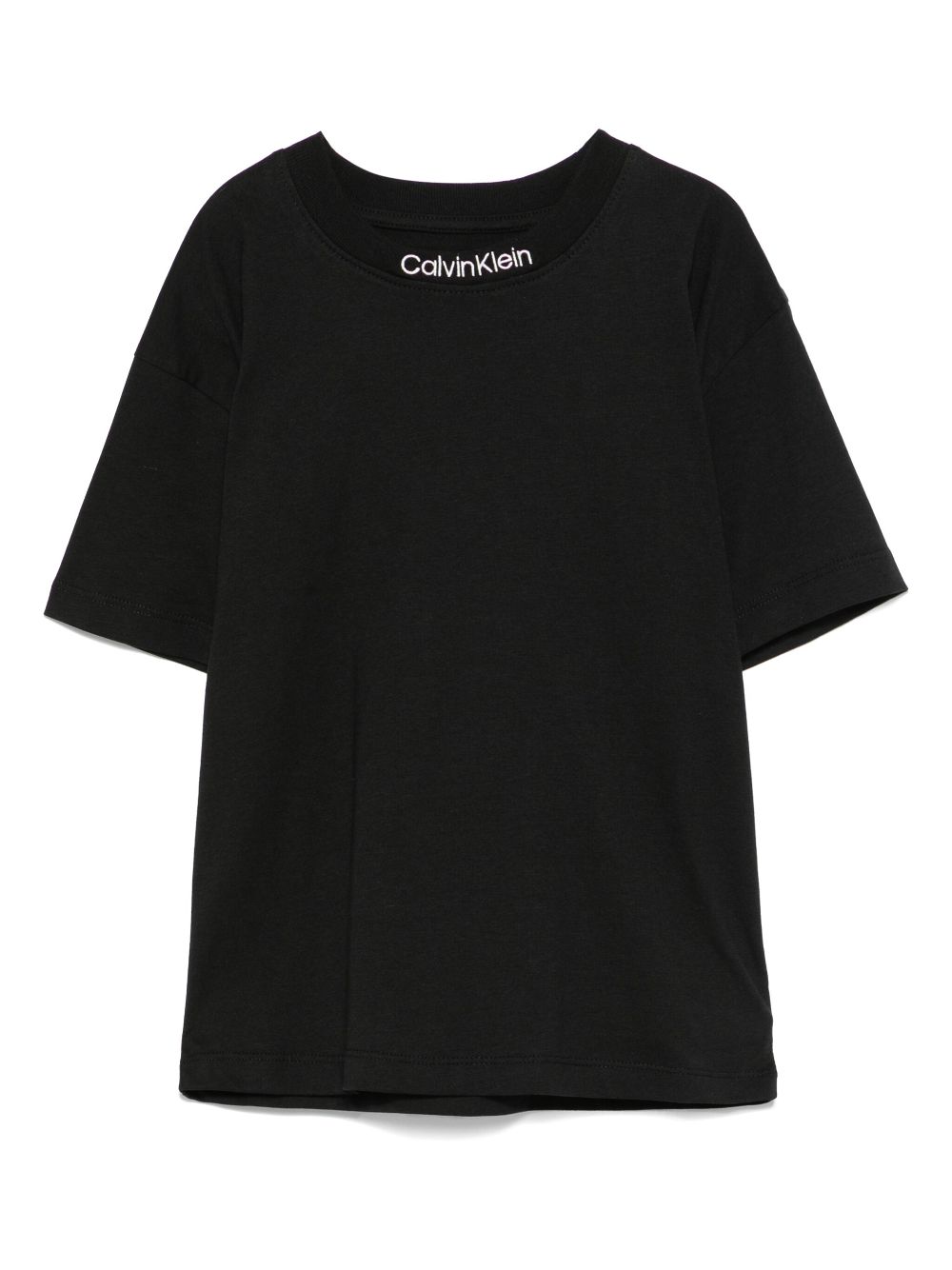 Calvin Klein Kids logo-embroidered T-shirt - Black