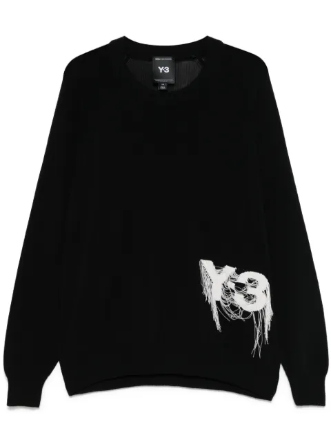Y-3 suéter con cuello redondo