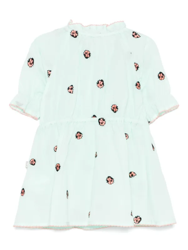 Stella McCartney Kids Lady bug-embroidered Dress | Green
