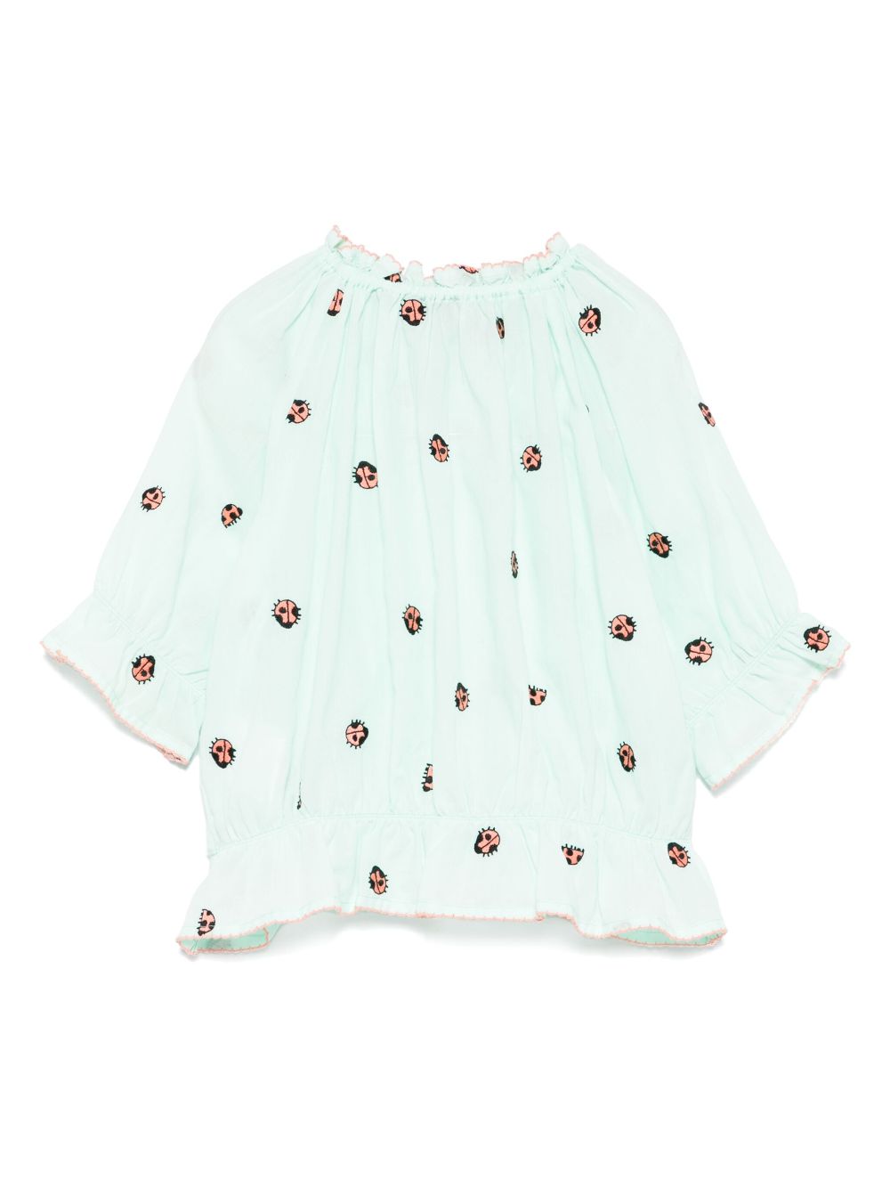 Stella McCartney Kids lady bug-embroidered blouse - Green