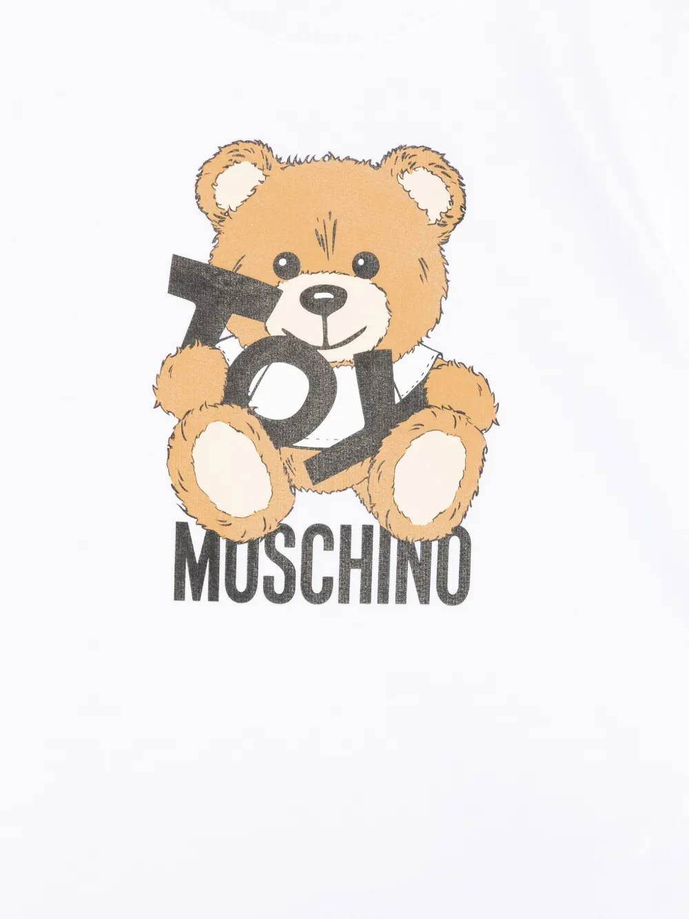 Moschino Kids Jurk met teddybeerprint Wit