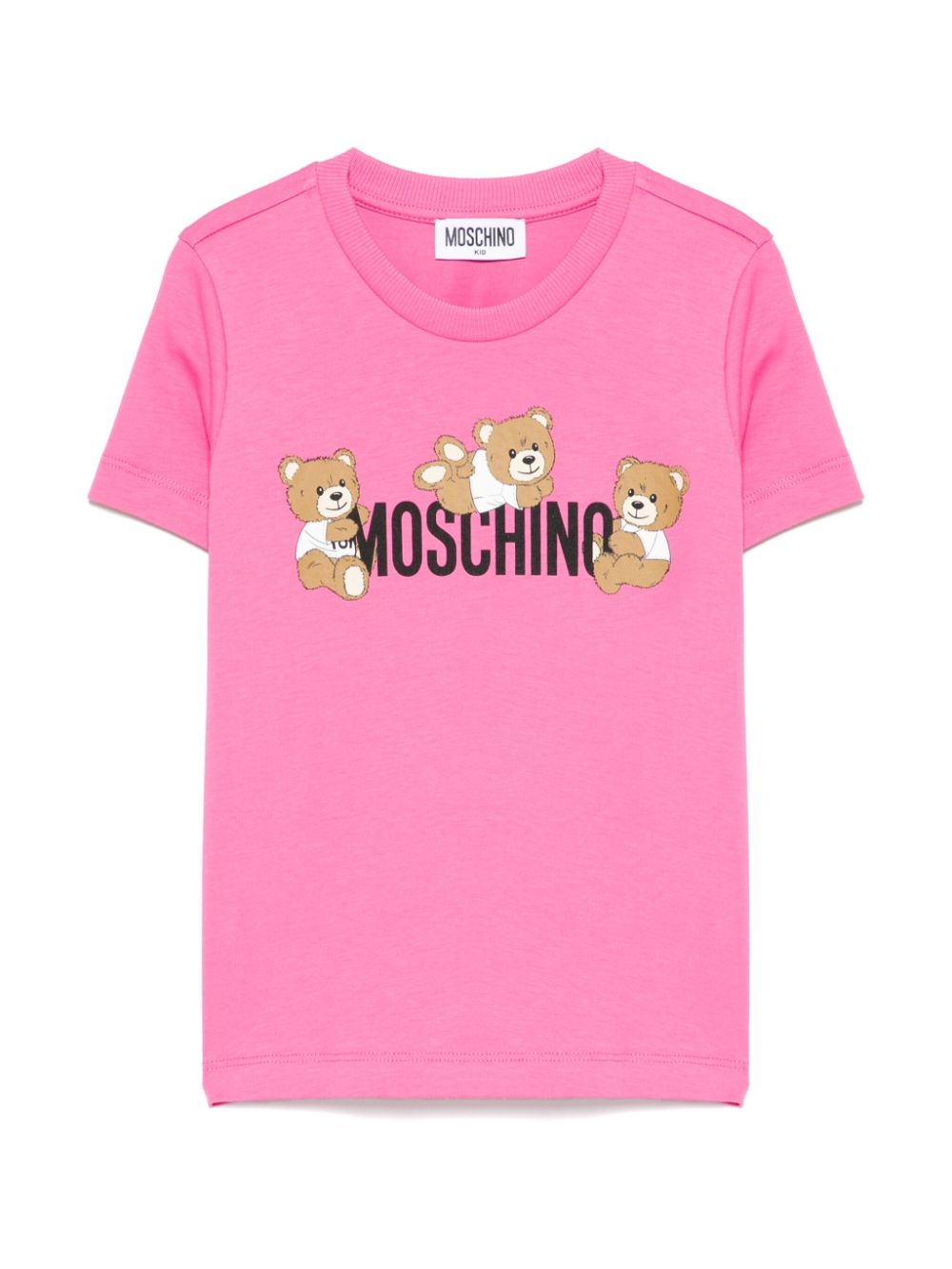 Moschino Kids logo-print T-shirt Roze