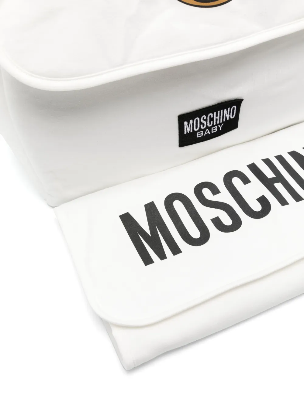 Moschino Kids Luiertas met teddybeer patroon Wit
