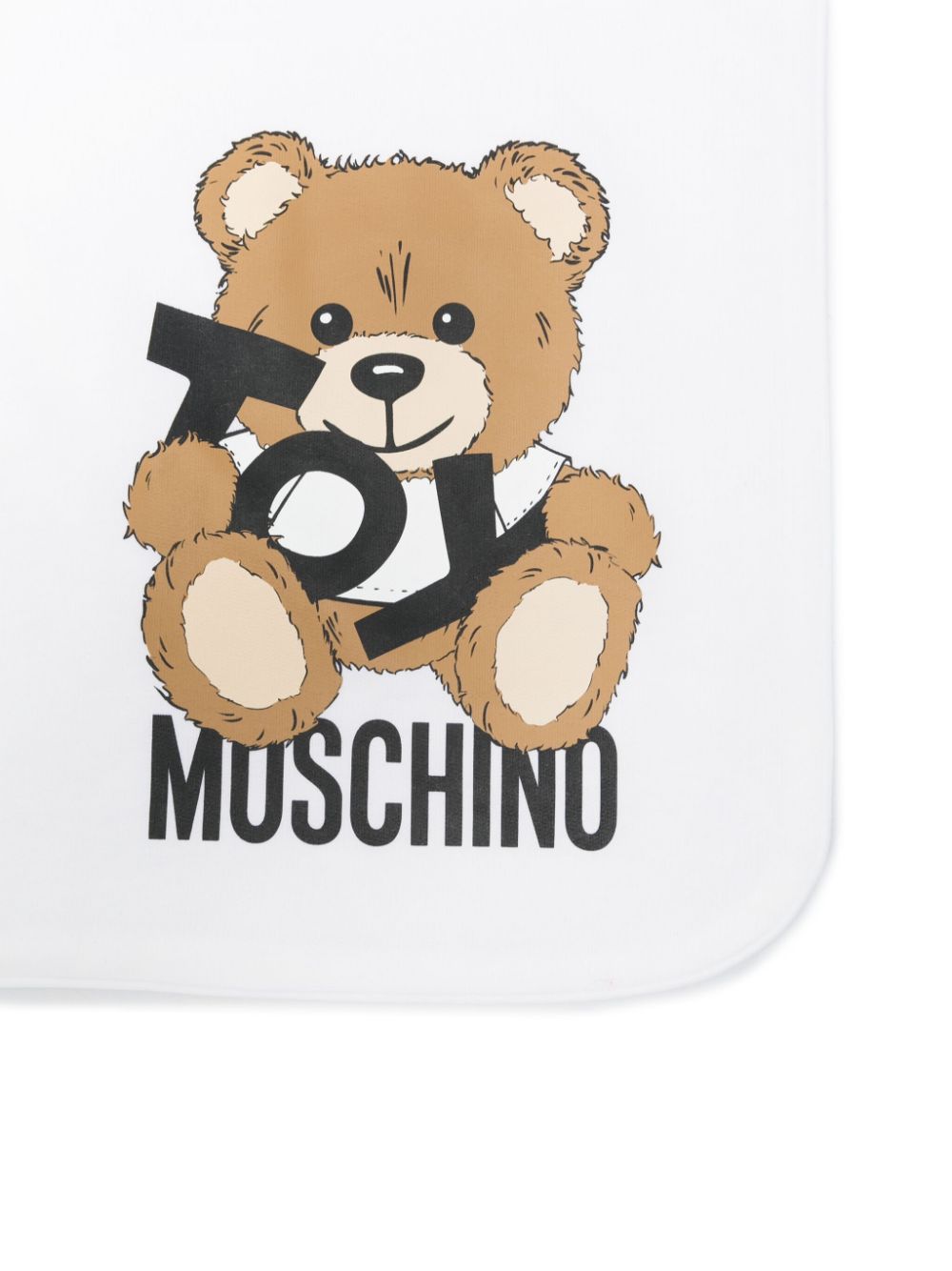 Moschino Kids teddy bear-print blanket - Wit