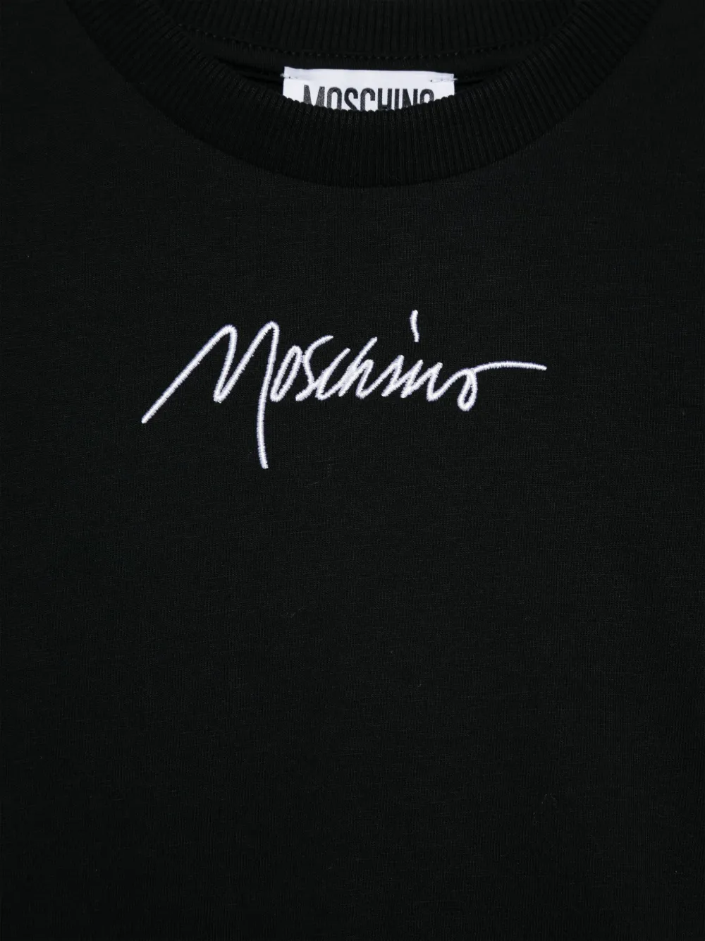 Moschino Kids T-shirt met geborduurd logo Zwart