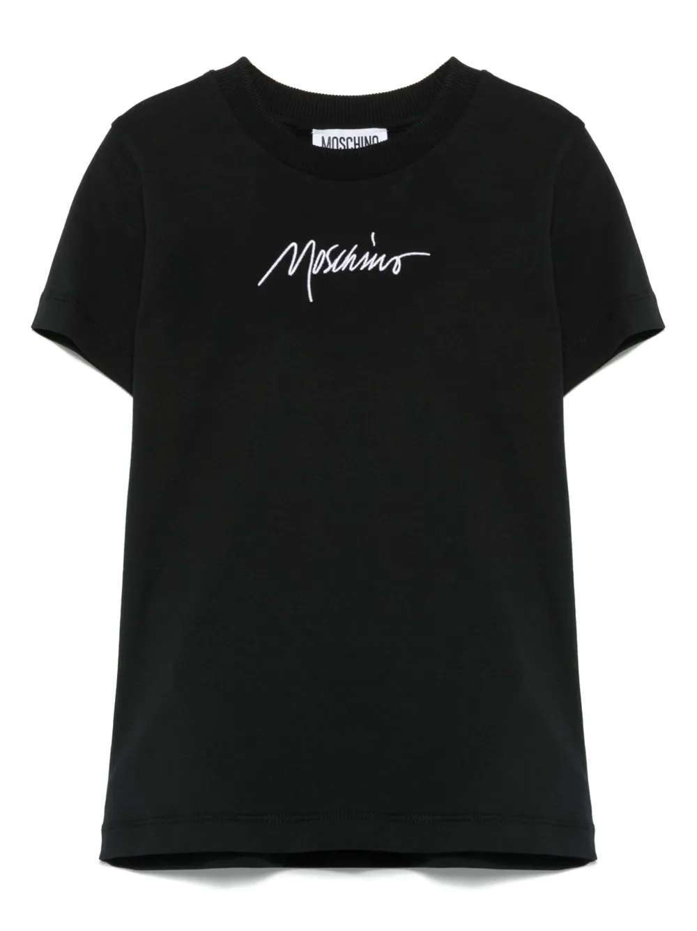 Moschino Kids T-shirt met geborduurd logo Zwart
