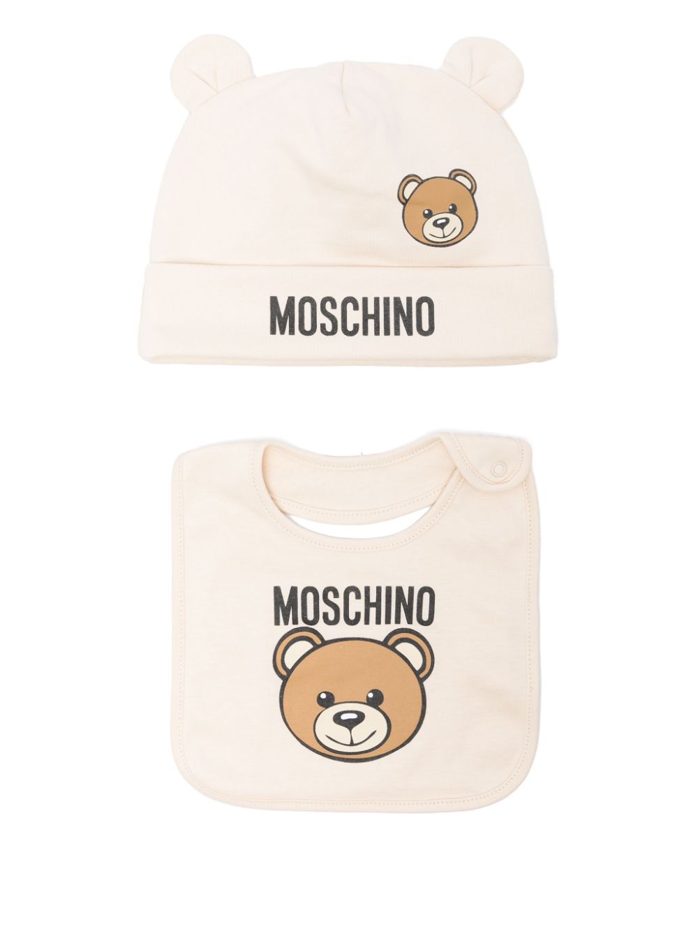 Moschino Kids logo-print beanie - Neutrals