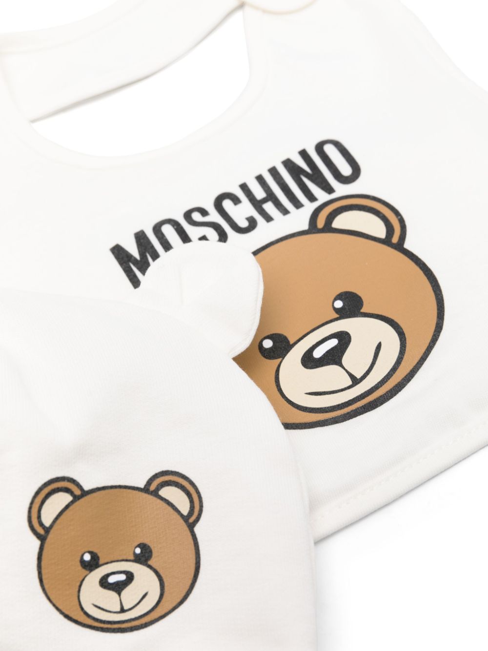 Moschino Kids logo-print beanie - White