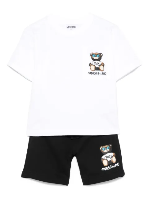 Moschino Kids 테디 베어 짧은 상하 세트