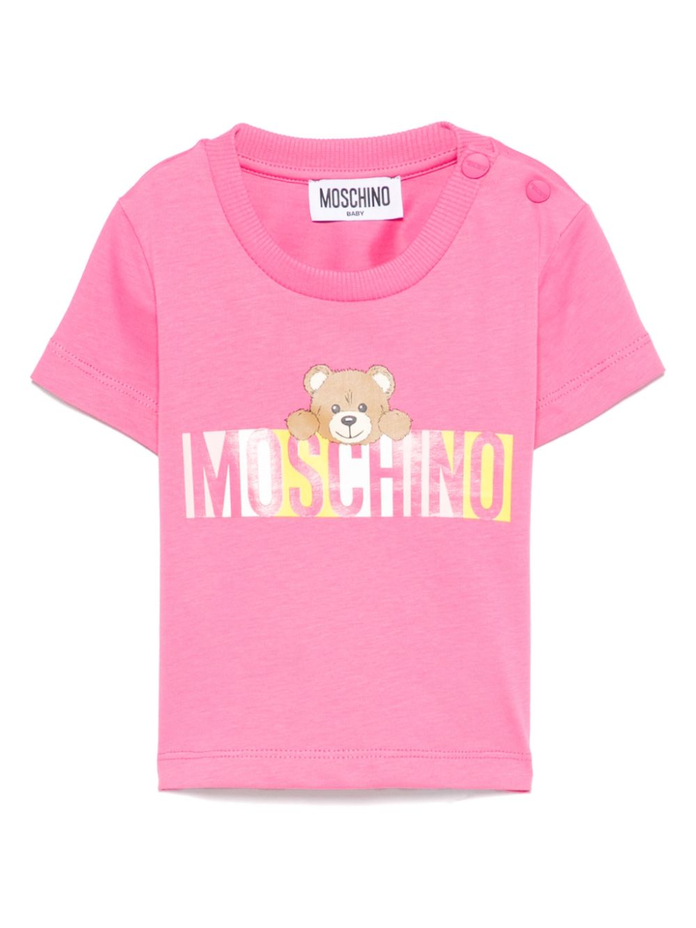 Moschino Kids logo-print T-shirt Roze