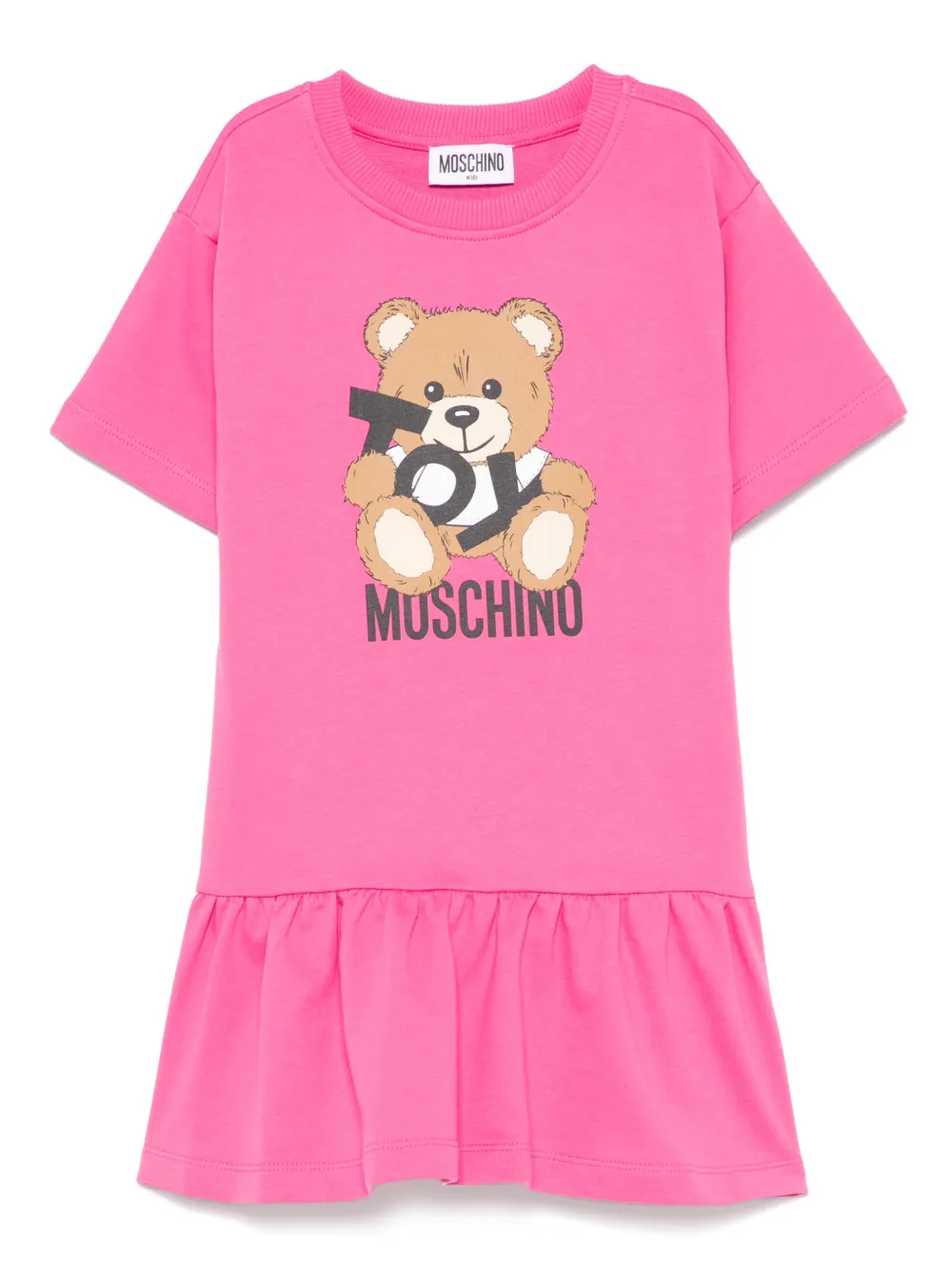 Moschino Kids Mini-jurk met teddybeerprint Roze