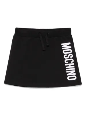スカート Moschino 'Texture' print mini skirt Moschino girl's skirt in viscose blend hdj038lze06 Black
