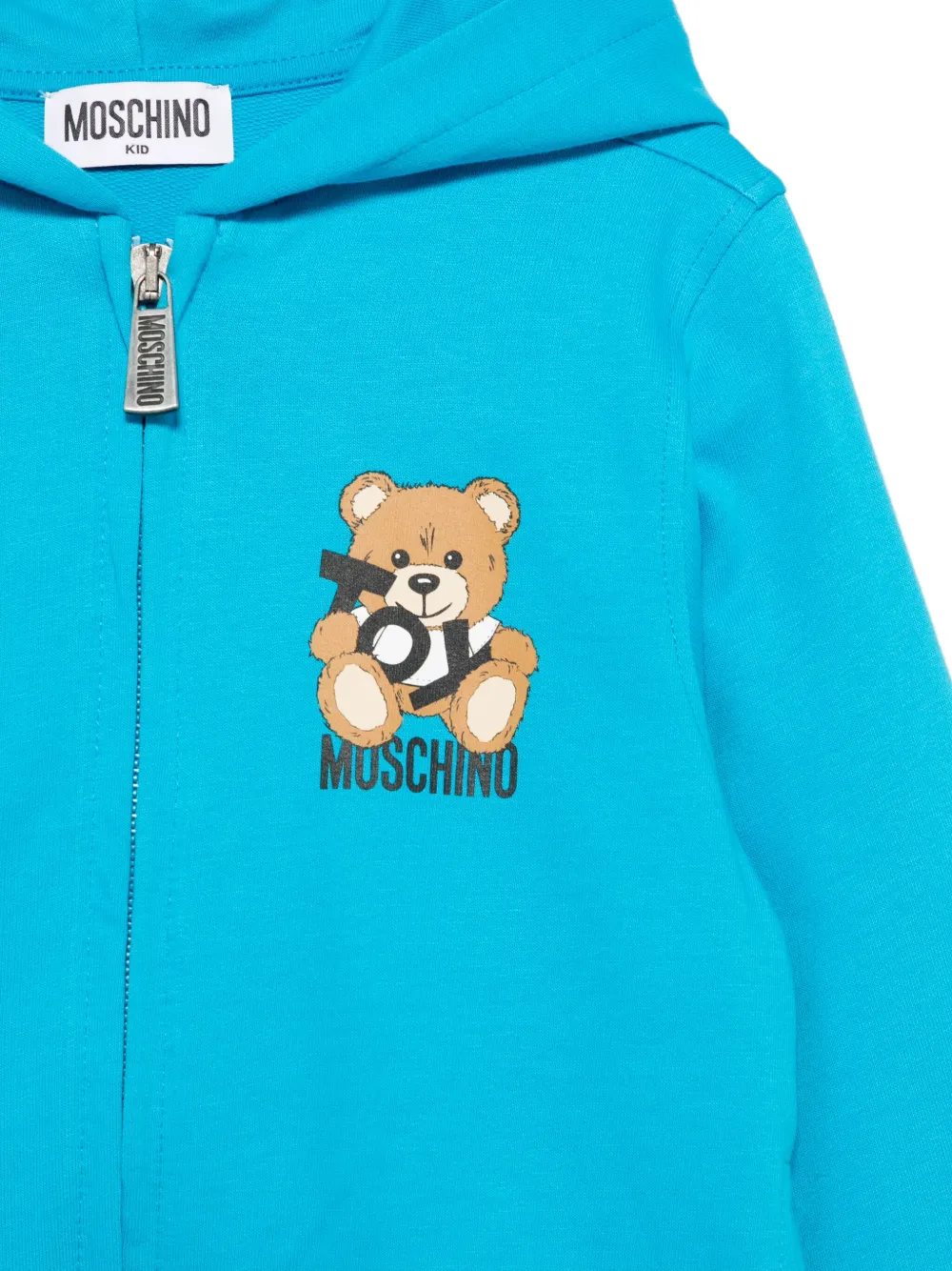 Moschino Kids Hoodie met teddybeerprint Blauw