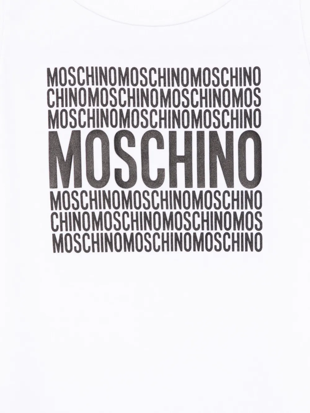 Moschino Kids Jurk met rubberen logo Wit