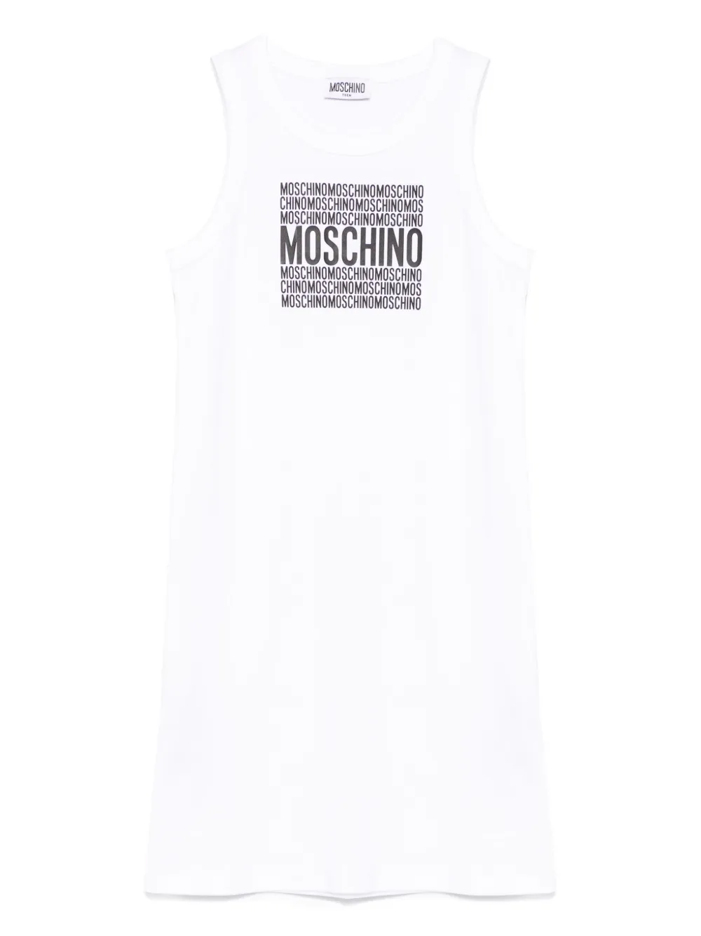 Moschino Kids Jurk met rubberen logo Wit