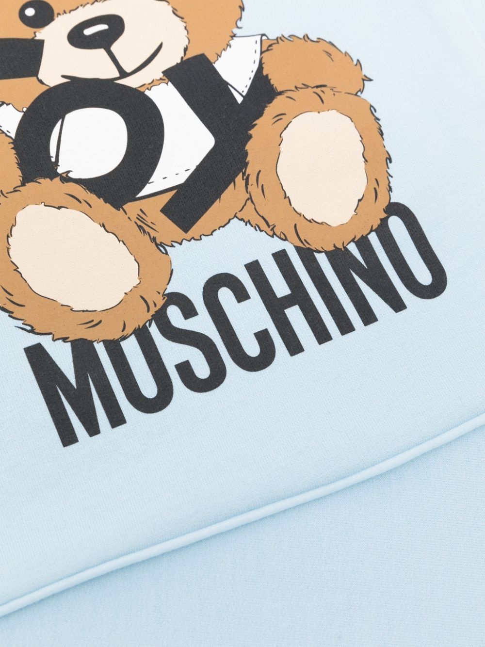 Moschino Kids Teddy Bear-print blanket - Blauw