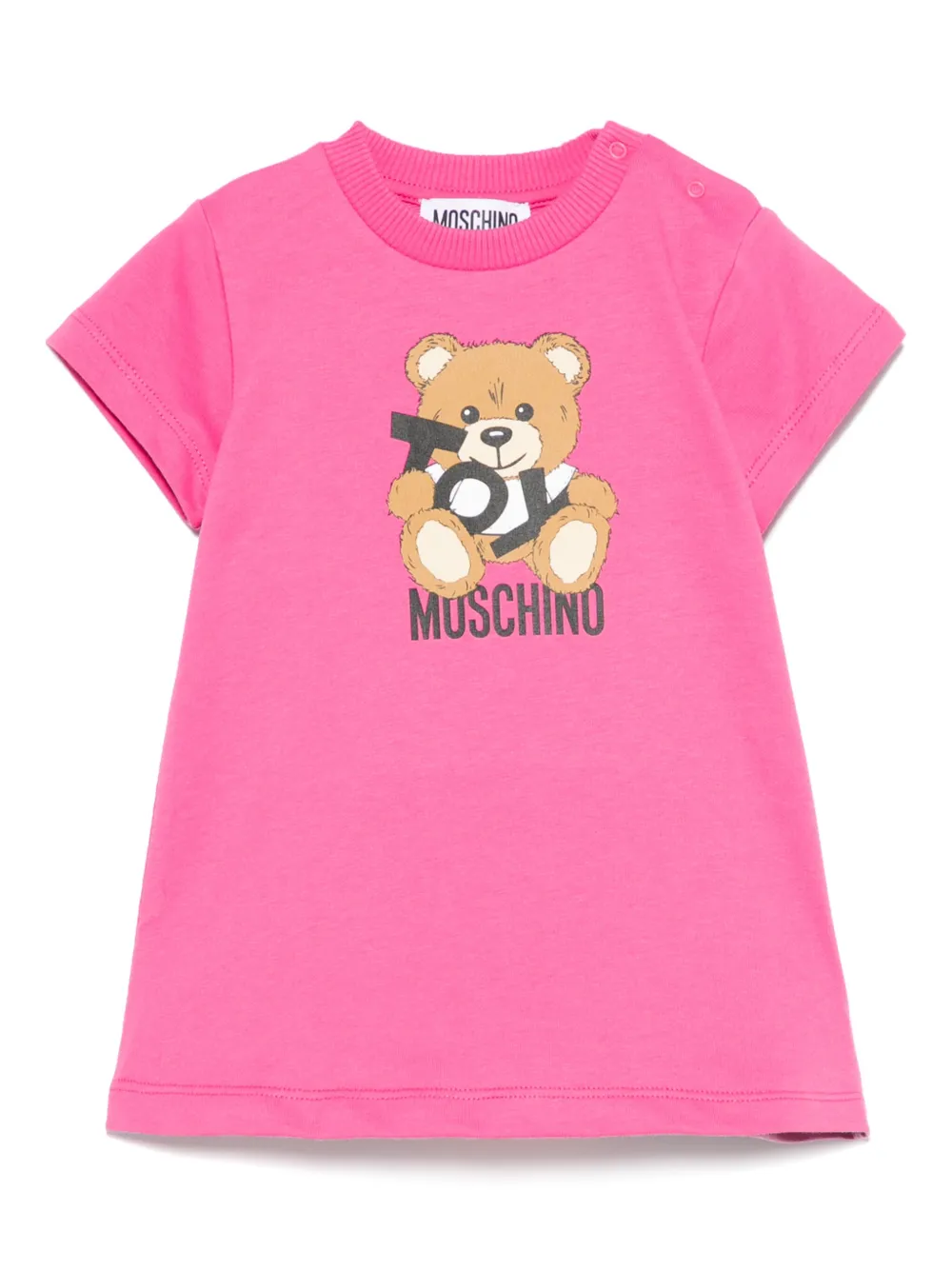 Moschino Kids Jurk met teddybeerprint Roze